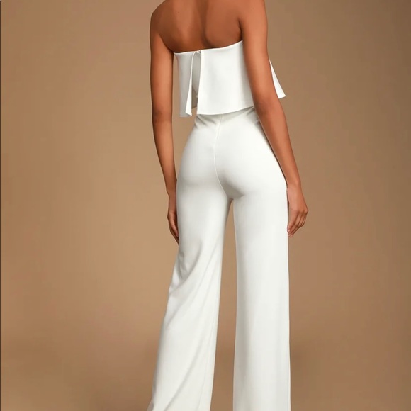 Lulus Power of Love White Strapless Jumpsuit size small - Picture 8 of 8
